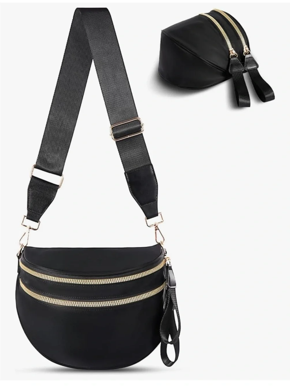 Viral Nylon Black Bum Bag - Picture 4 of 4